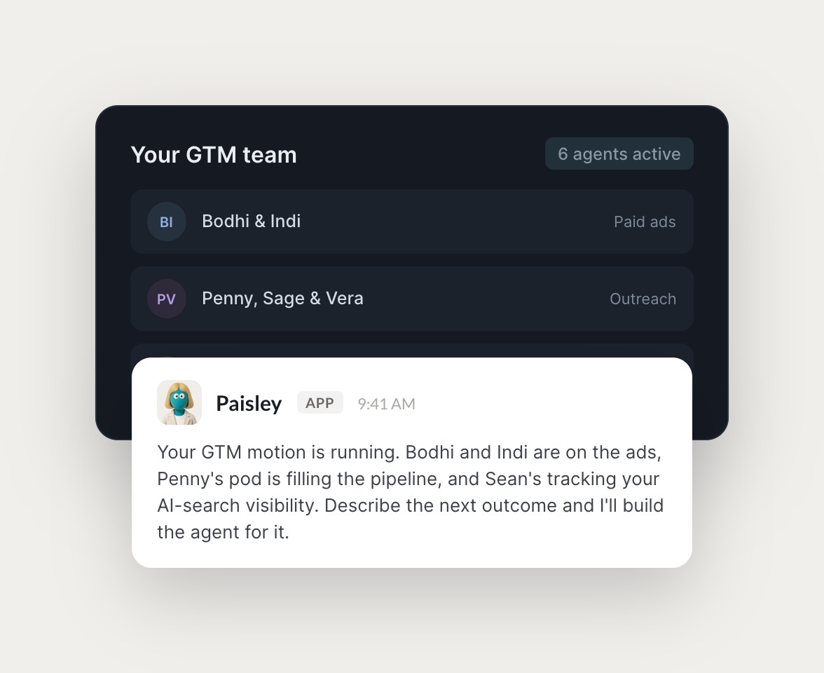 Skydive agents at work in Slack