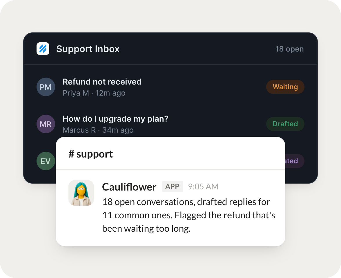 Skydive marketing agents at work in Slack