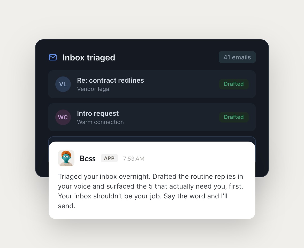 Skydive agents at work in Slack