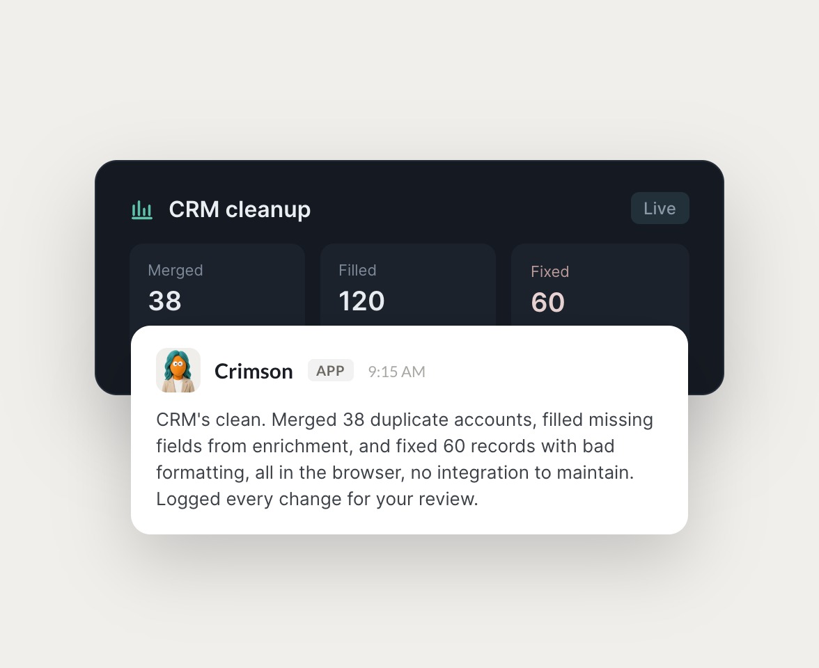 Skydive agents at work in Slack