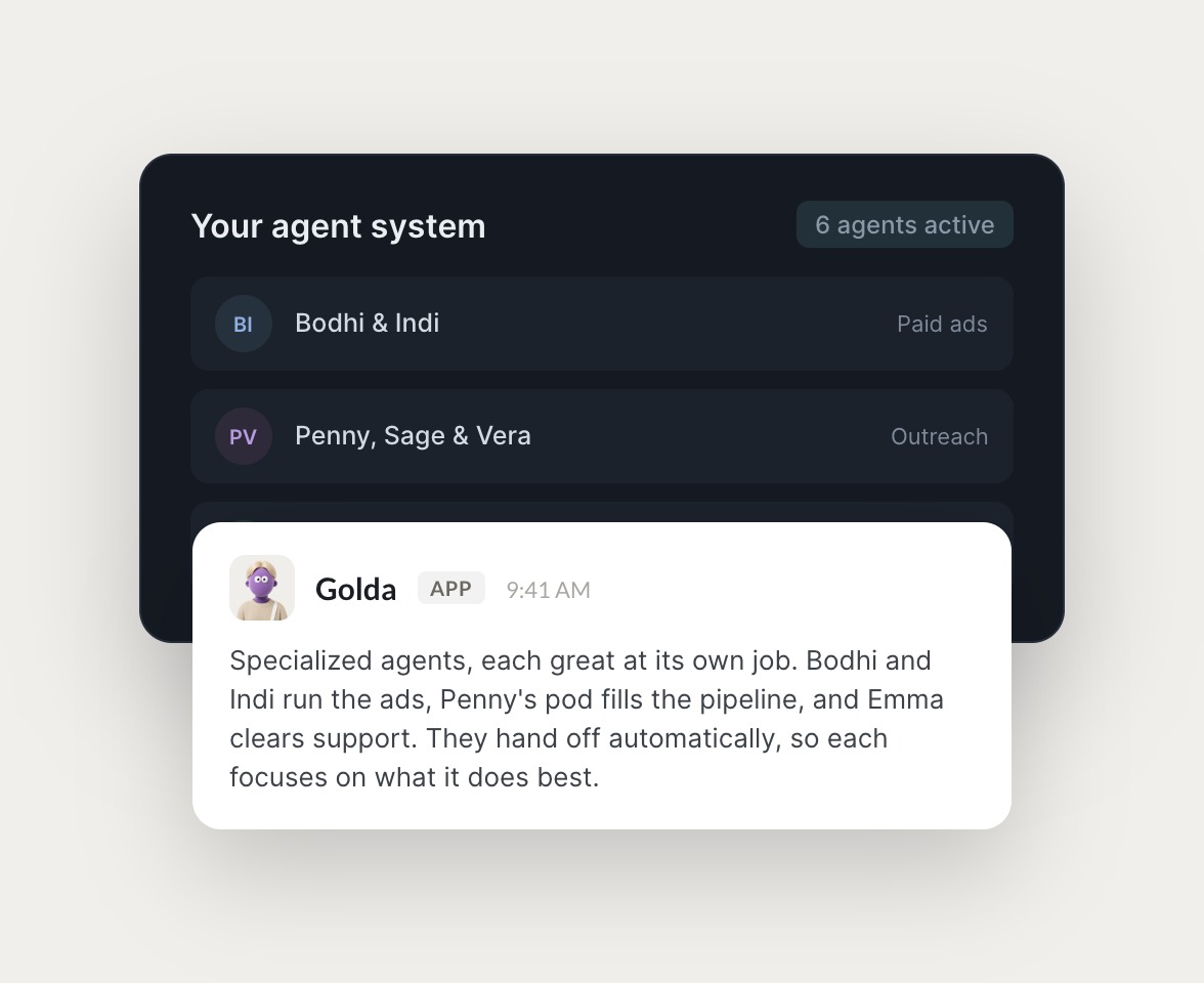 Skydive agents at work in Slack
