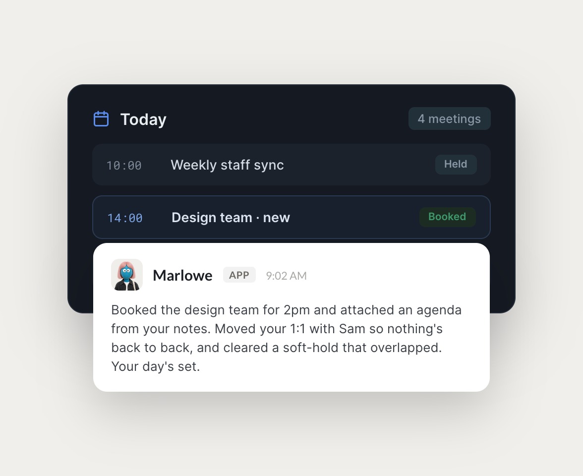 Skydive agents at work in Slack