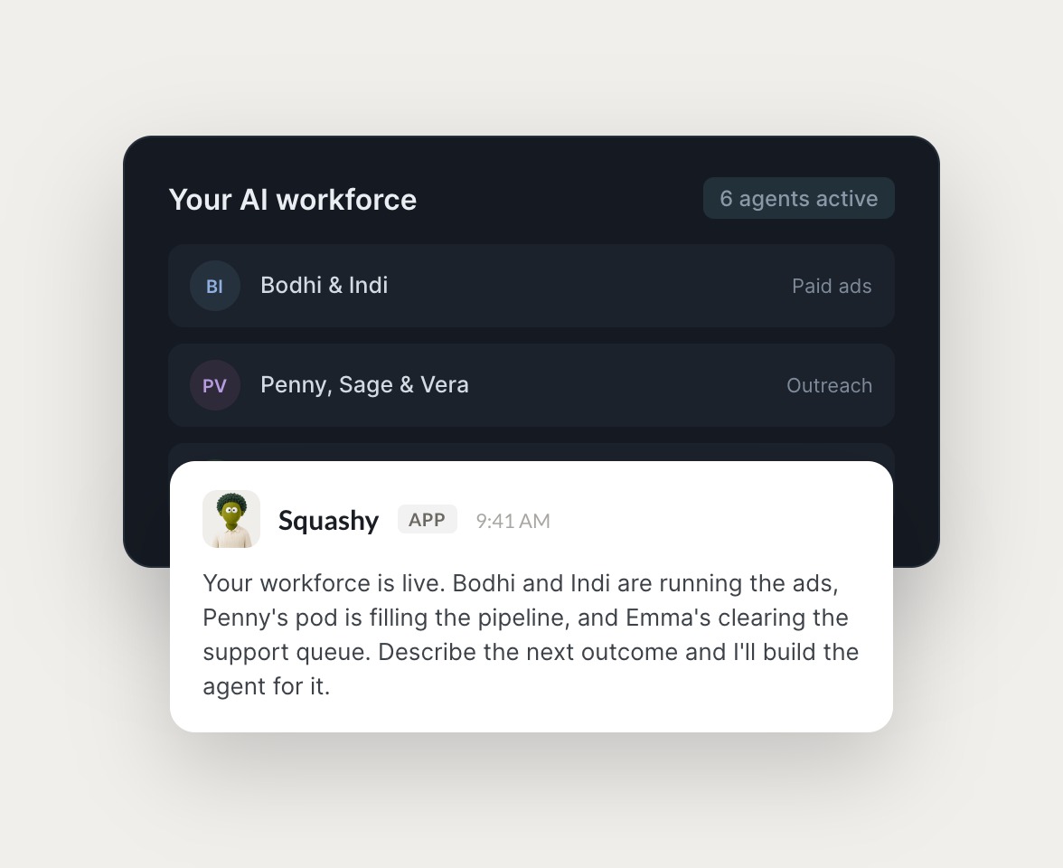 Skydive agents at work in Slack