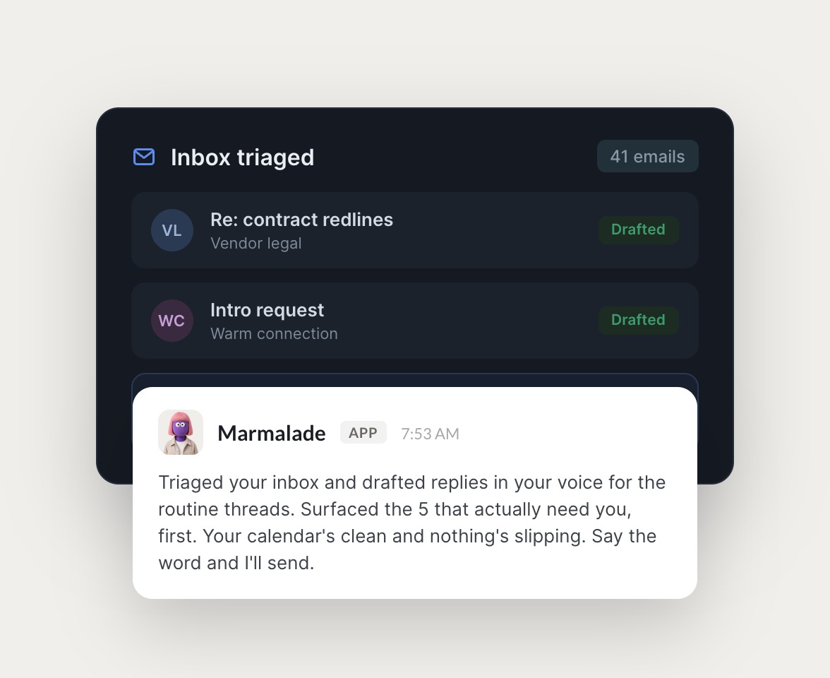 Skydive marketing agents at work in Slack