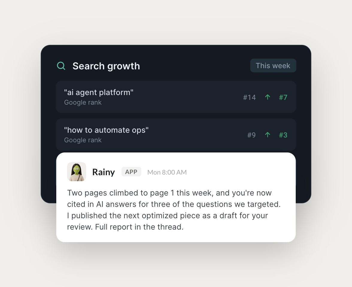 Skydive marketing agents at work in Slack