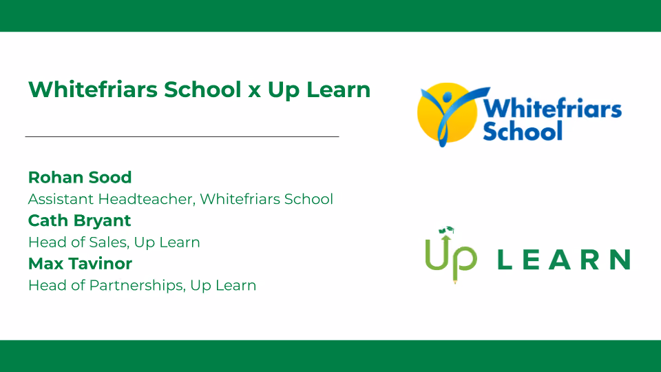 Webinar: October Whitefriars School x Uplearn