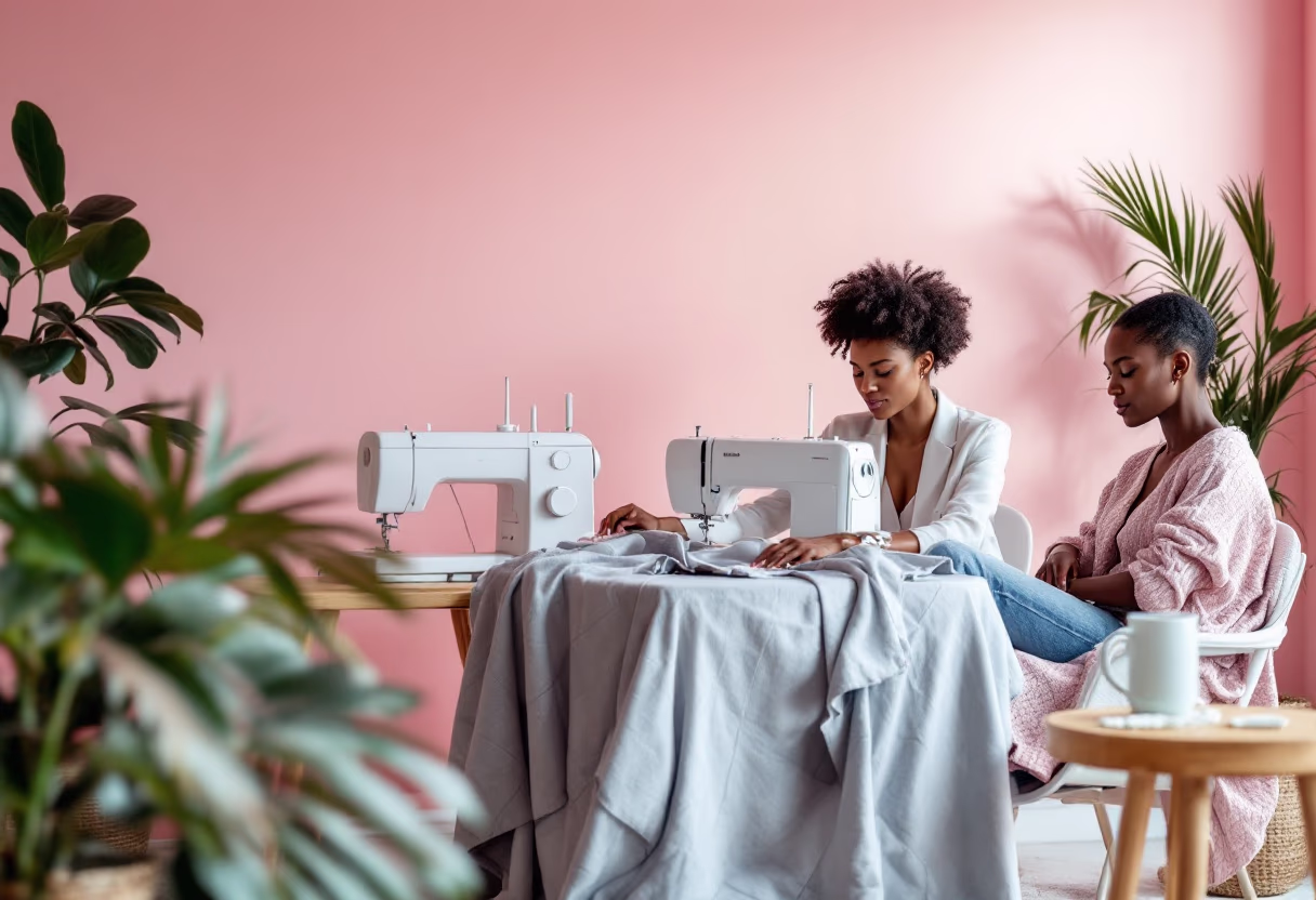 image of sewing class in session