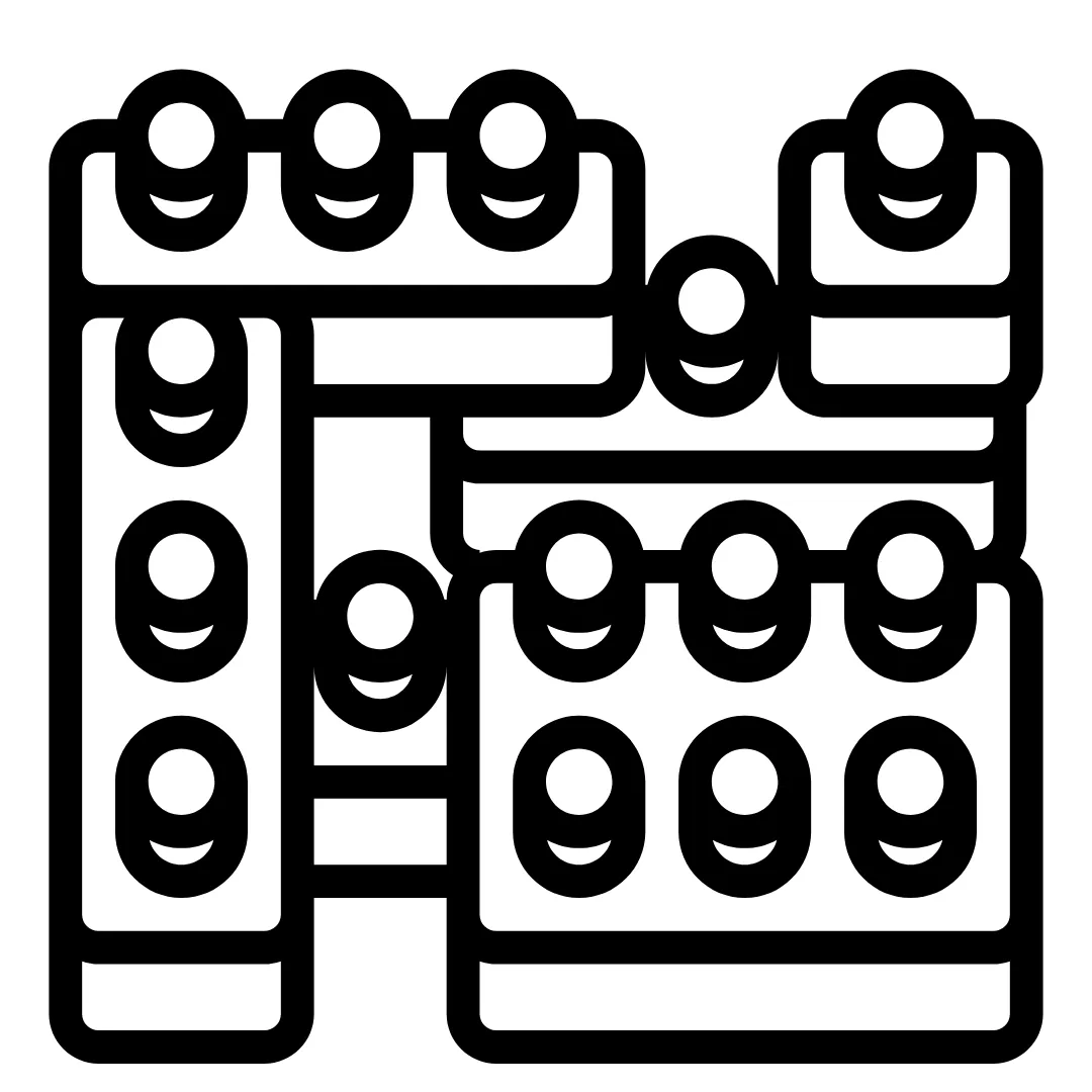 Colourful interlocking building blocks