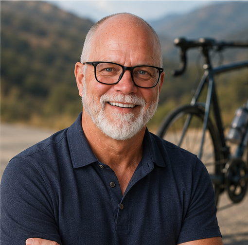 Jamie Hargrave, founder and financial advisor at Cadence Capital Investments, in cycling gear
