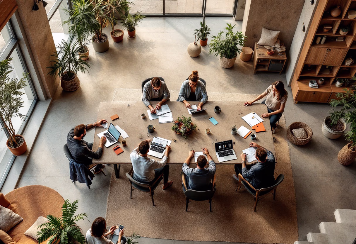 image of an office collaboration scene (for a mobility and transportation)
