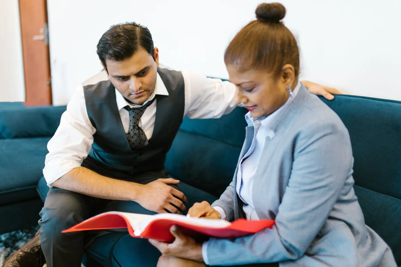 Count myAccount advisor reviewing tax documents with a client