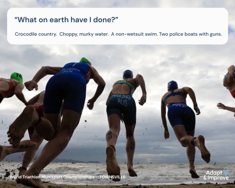 Swim start at World Triathlon Multisport championships, Townsville