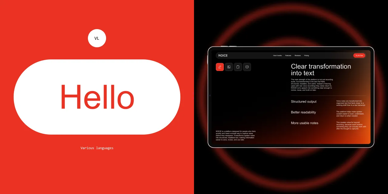Noice website design