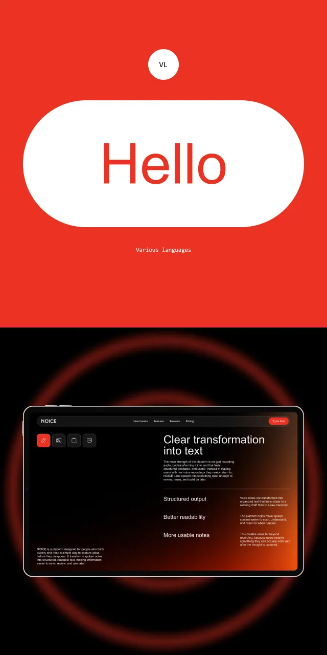 Noice website design