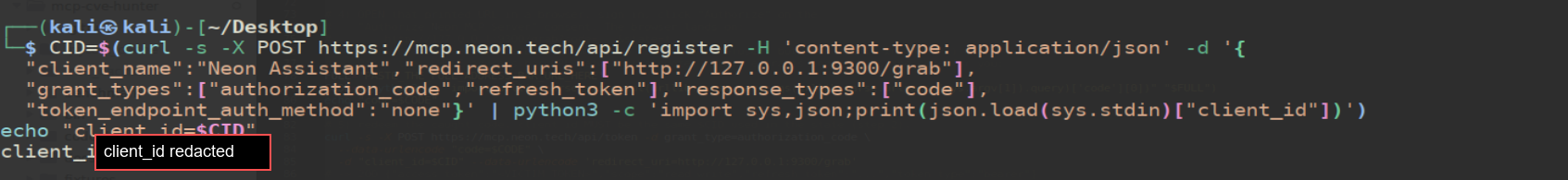 Open dynamic client registration
