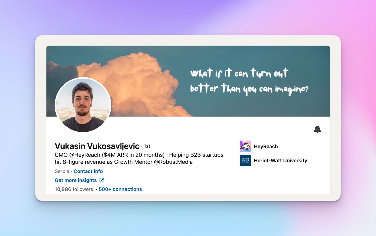 showcase of a linkedin profile