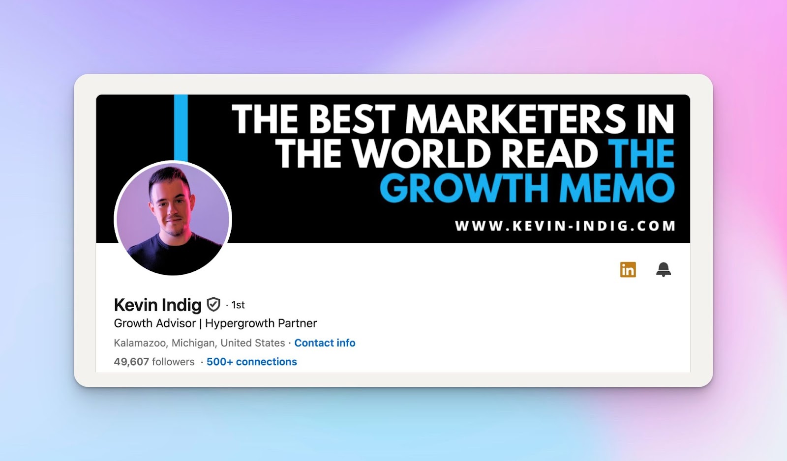 showcase of a linkedin profile