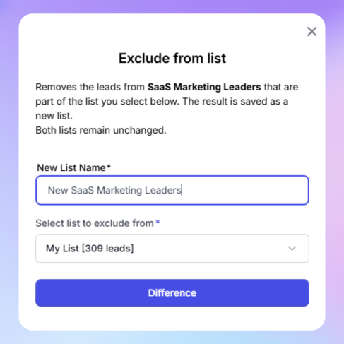 Selecting an exclude list in a HeyReach campaign
