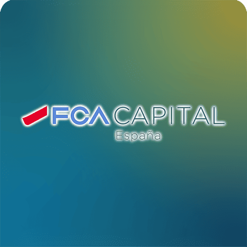 Logotipo de Bankinter Consumer Finance sobre fondo difuminado azul y verde.