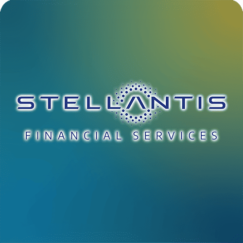 Logo de EVO Finance con texto negro sobre fondo azul degradado a verde y amarillo.