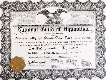 Zertifikat National Guild of Hypnotists