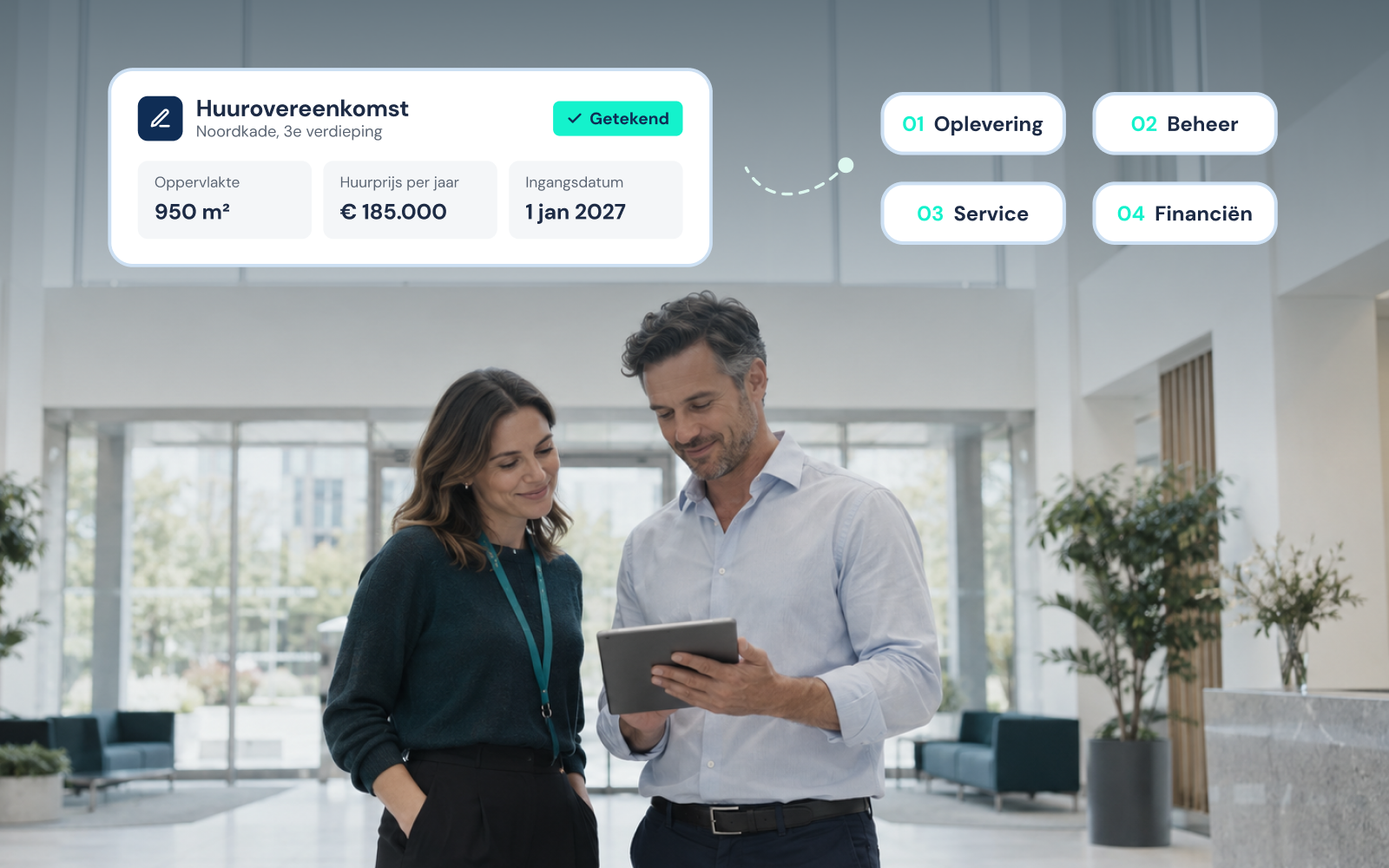Getekend contract: huurder en verhuurder verbonden, informatie stroomt door