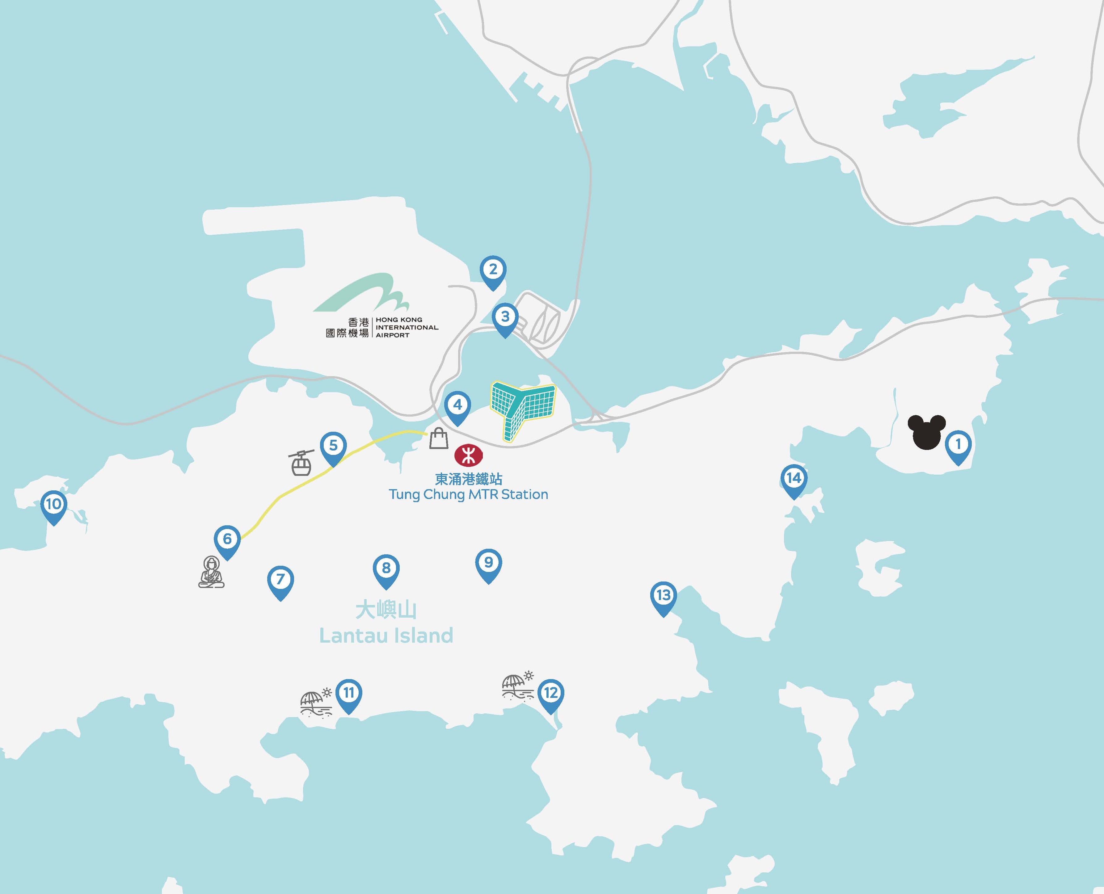 Lantau attractions map