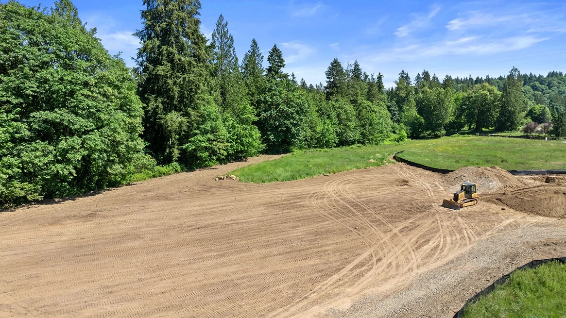 A newly cleared lot for house construction in Seattle