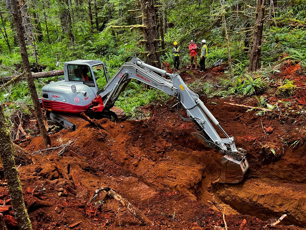 Precision Excavation for Earthquake Research in Olympic National Forest In Process 3