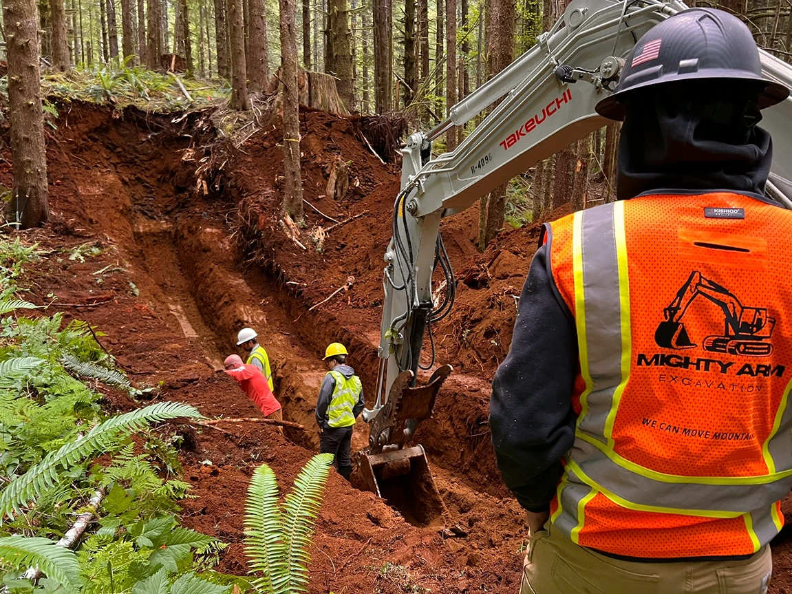 Precision Excavation for Earthquake Research in Olympic National Forest In Process 5