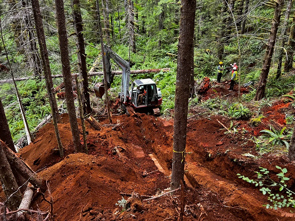Precision Excavation for Earthquake Research in Olympic National Forest In Process 2