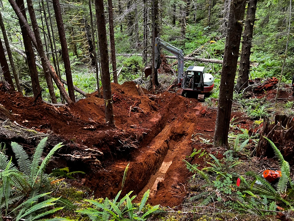 Precision Excavation for Earthquake Research in Olympic National Forest In Process 1