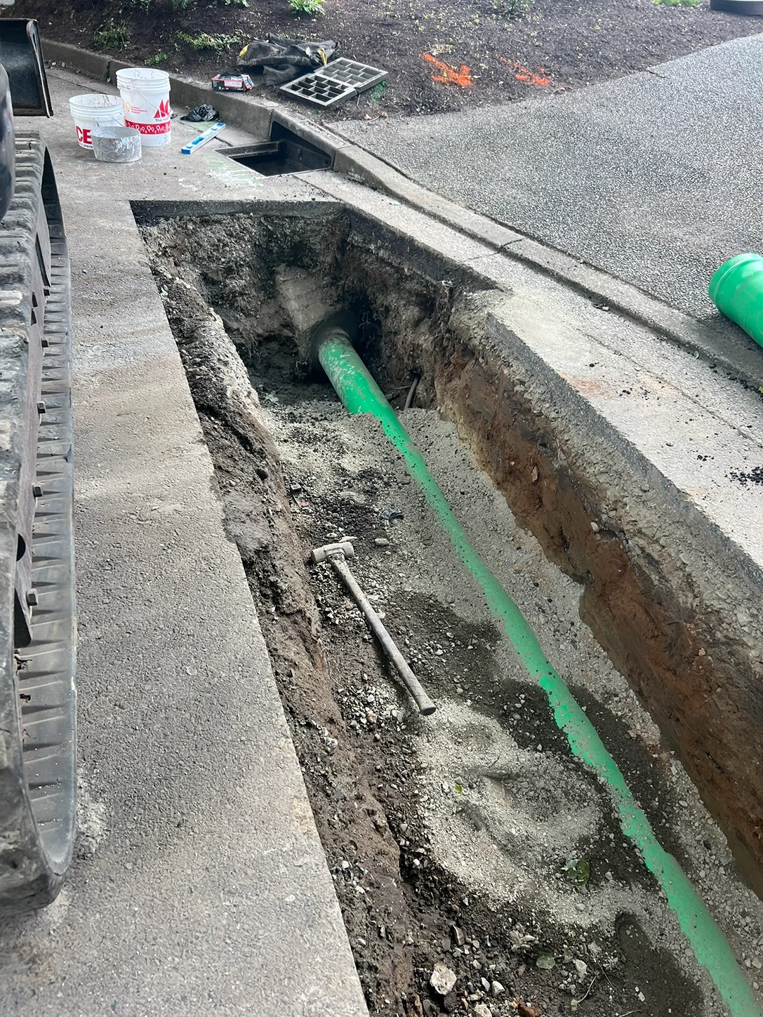 Relocating Drainage Infrastructure in Kirkland, WA Before 9
