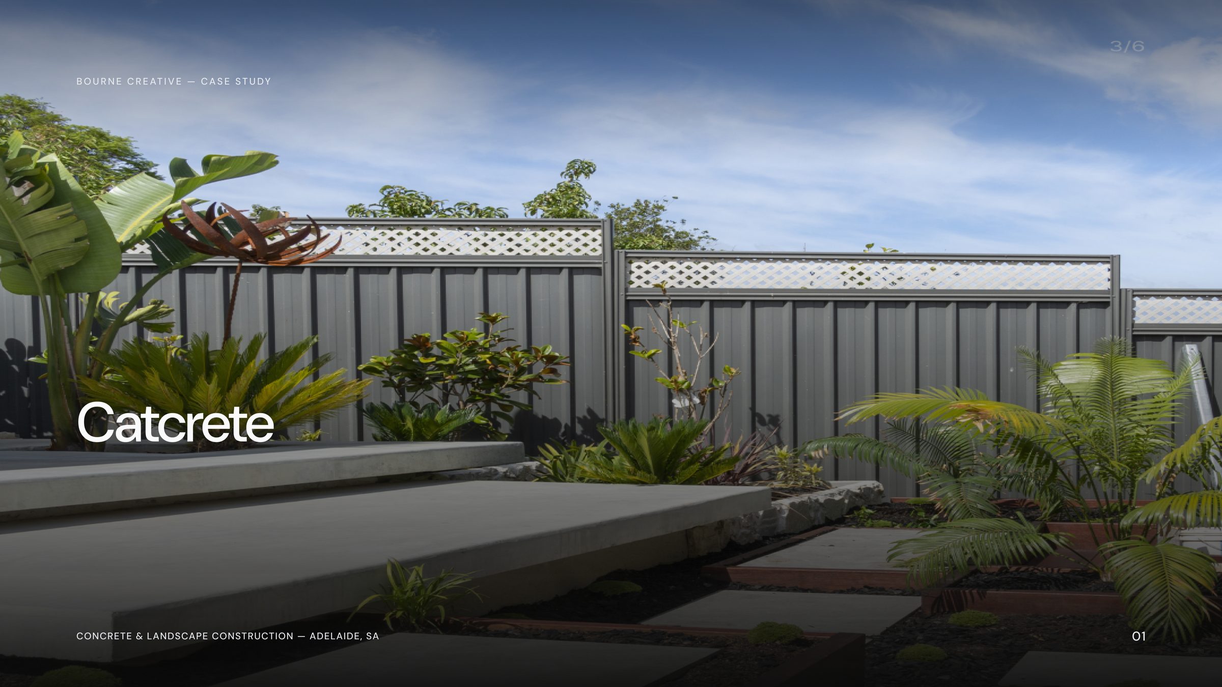 Concrete path and landscaped garden by Catcrete, concrete and landscape construction in Adelaide