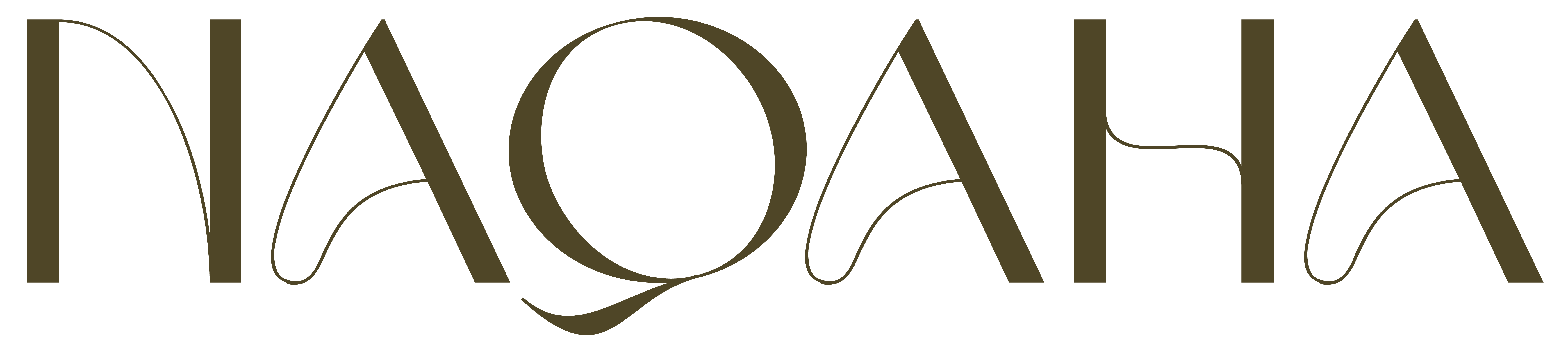 Stylized text spelling naqaha with olive green decorative lines.