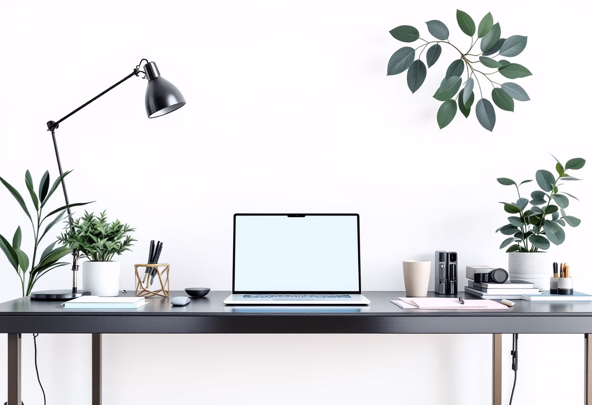 a modern workspace for a productivity tools business [background image]