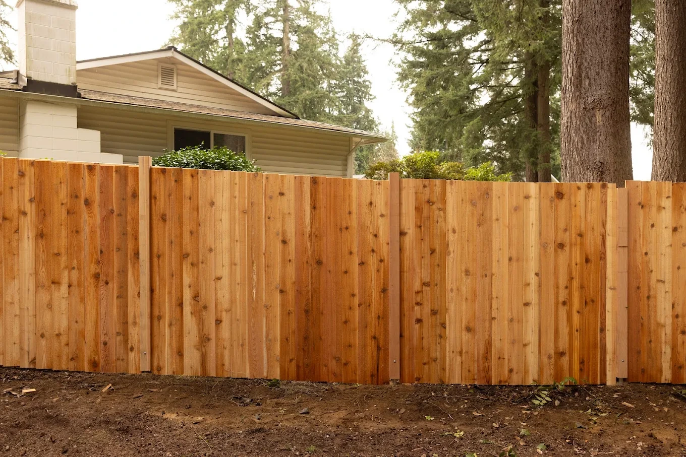 Cedar privacy fence built for a Salmon Creek homeowner