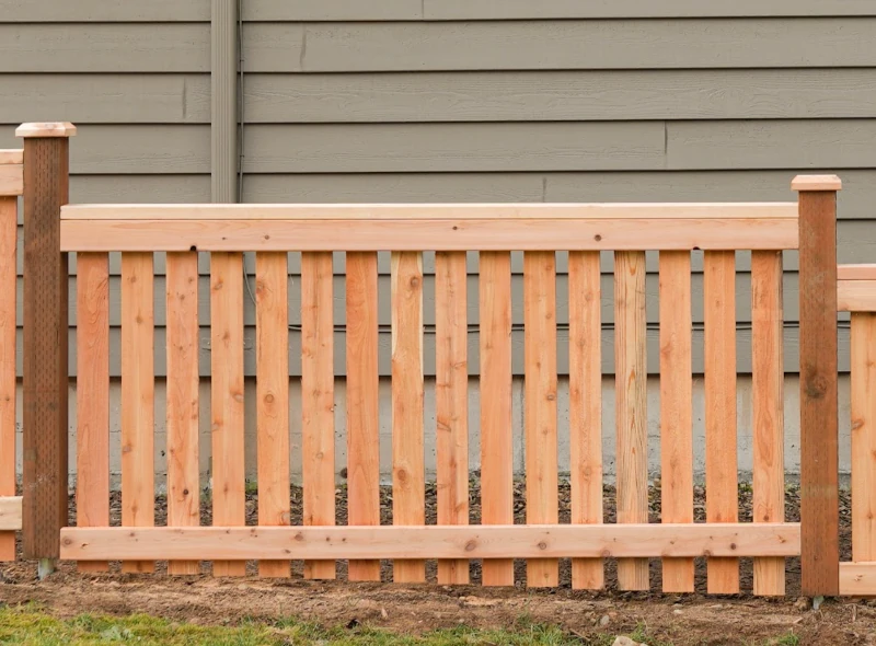 Low wooden picket fence installed in a side of a two-storey Vancouver home