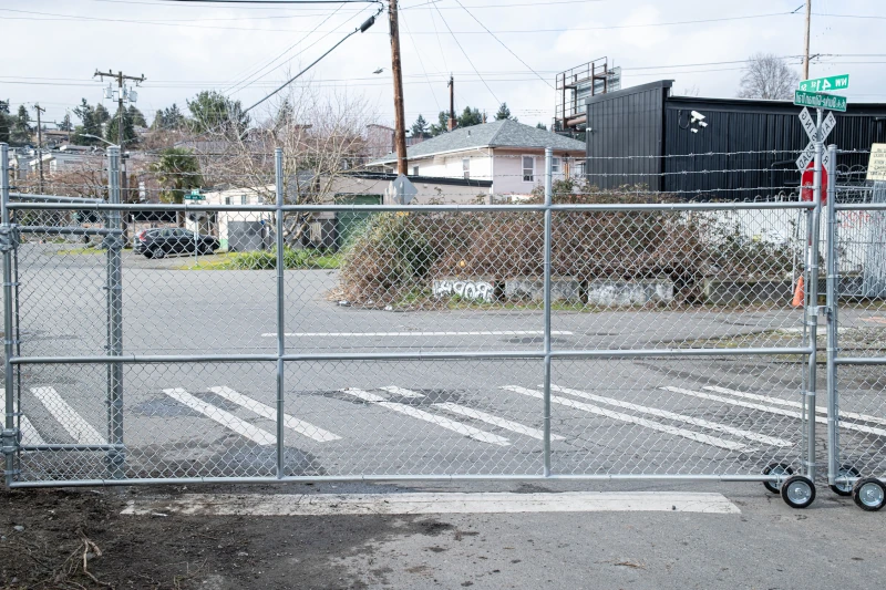 Galvanized chain link fence securing a Clark County property  