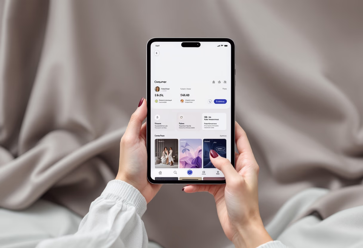 [interface] screenshot of app on a tablet (for a consumer apps)