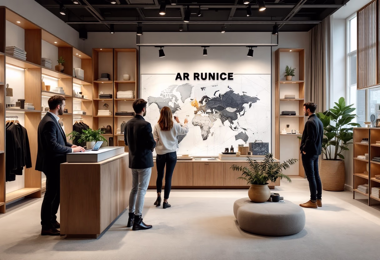 image of augmented reality service demonstration for a retail business