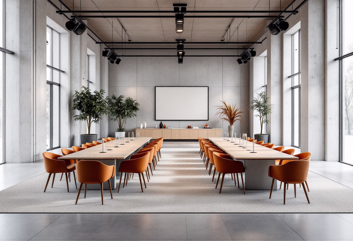 image of a contemporary corporate event space for an event planning service