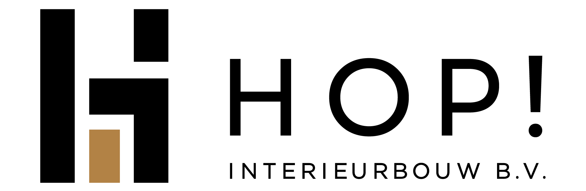 HOP! Interieurbouw logo voor de header
