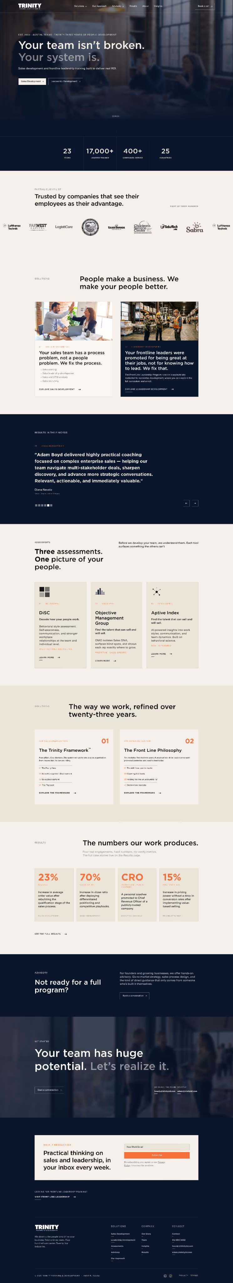 Trinity Training & Development website built by Secret Agency