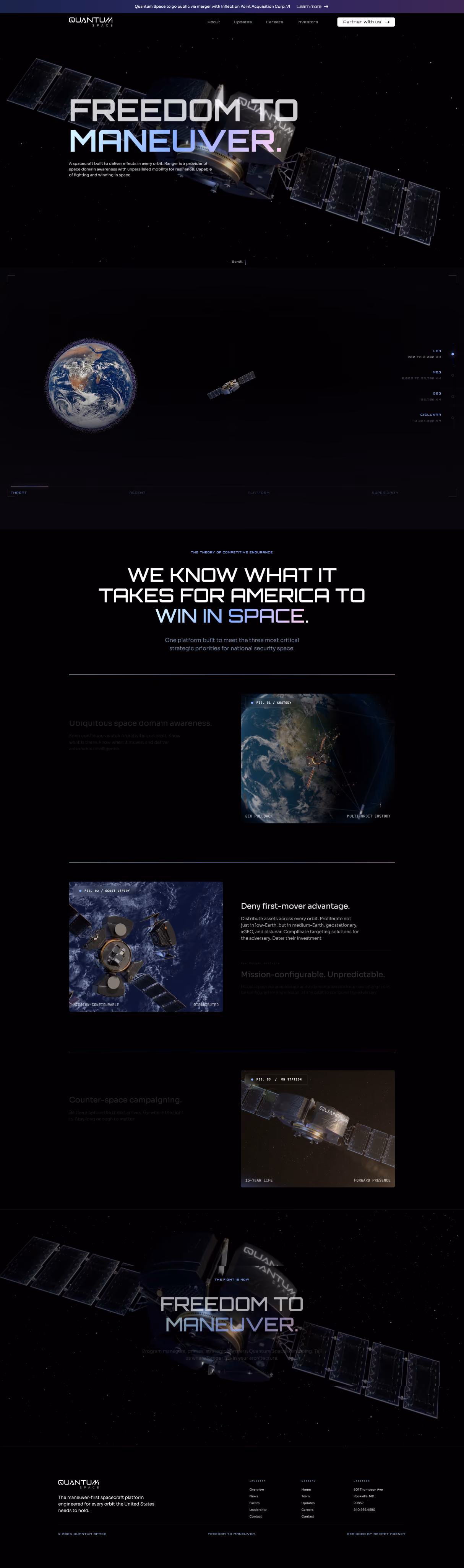 Quantum Space website built by Secret Agency