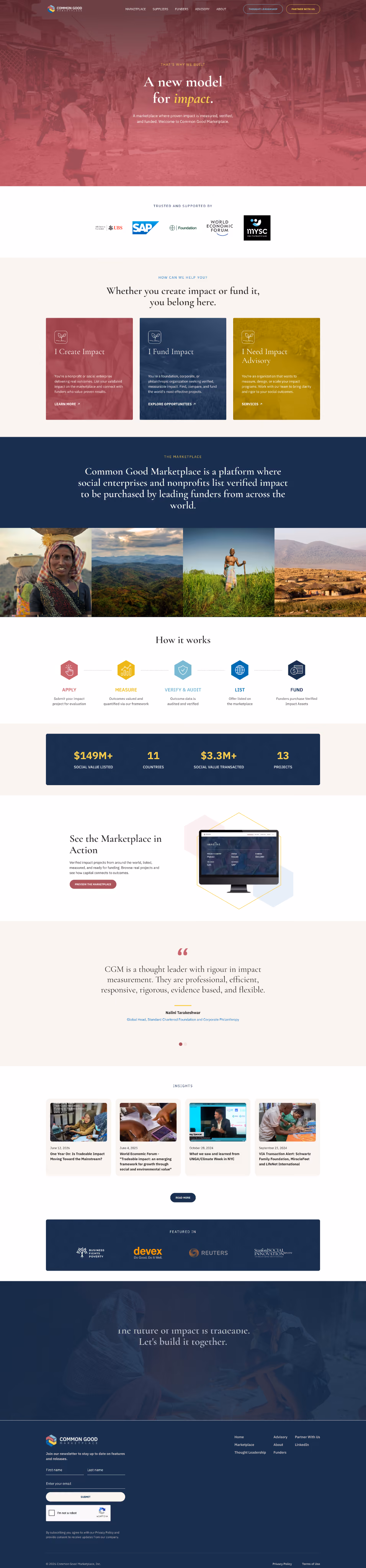 Common Good Marketplace website built by Secret Agency