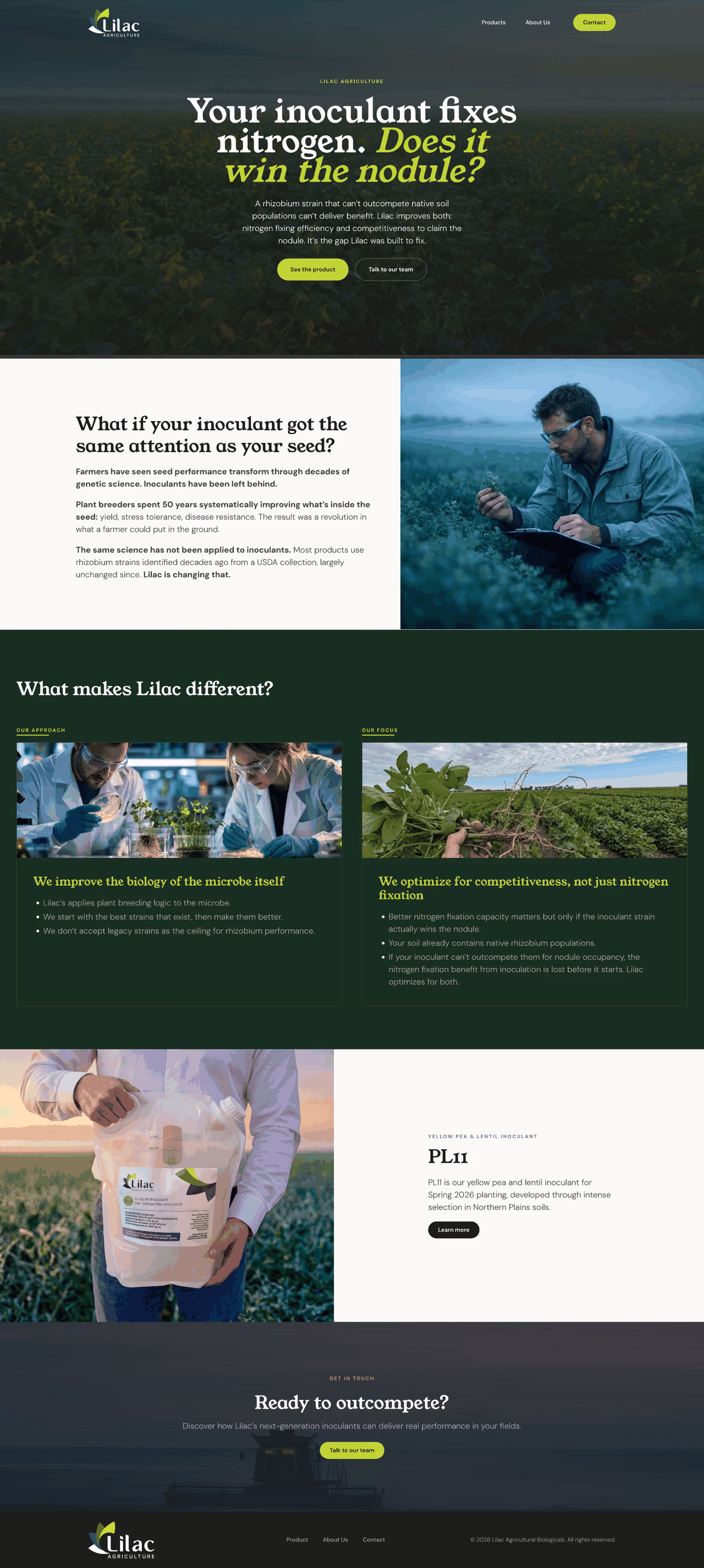 Lilac Agriculture website built by Secret Agency