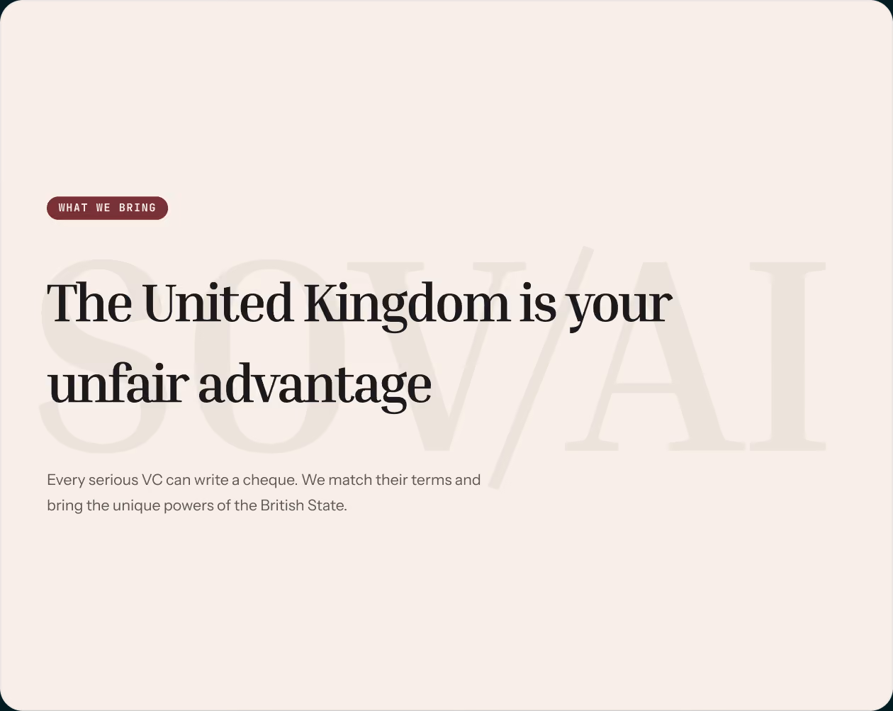 Sovereign AI brand thesis — the United Kingdom is your unfair advantage