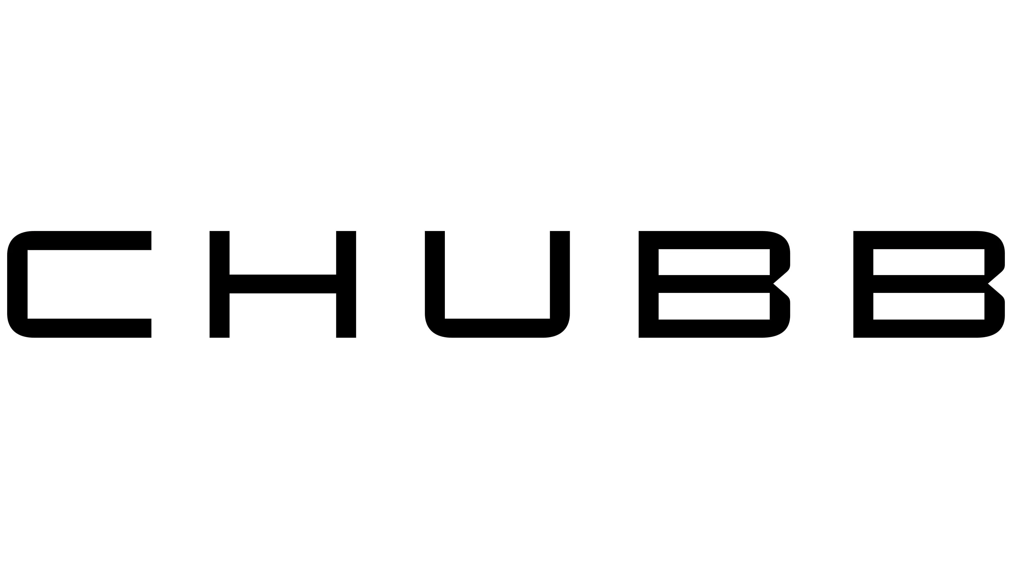 Black uppercase text spelling out CHUBB on a white background.