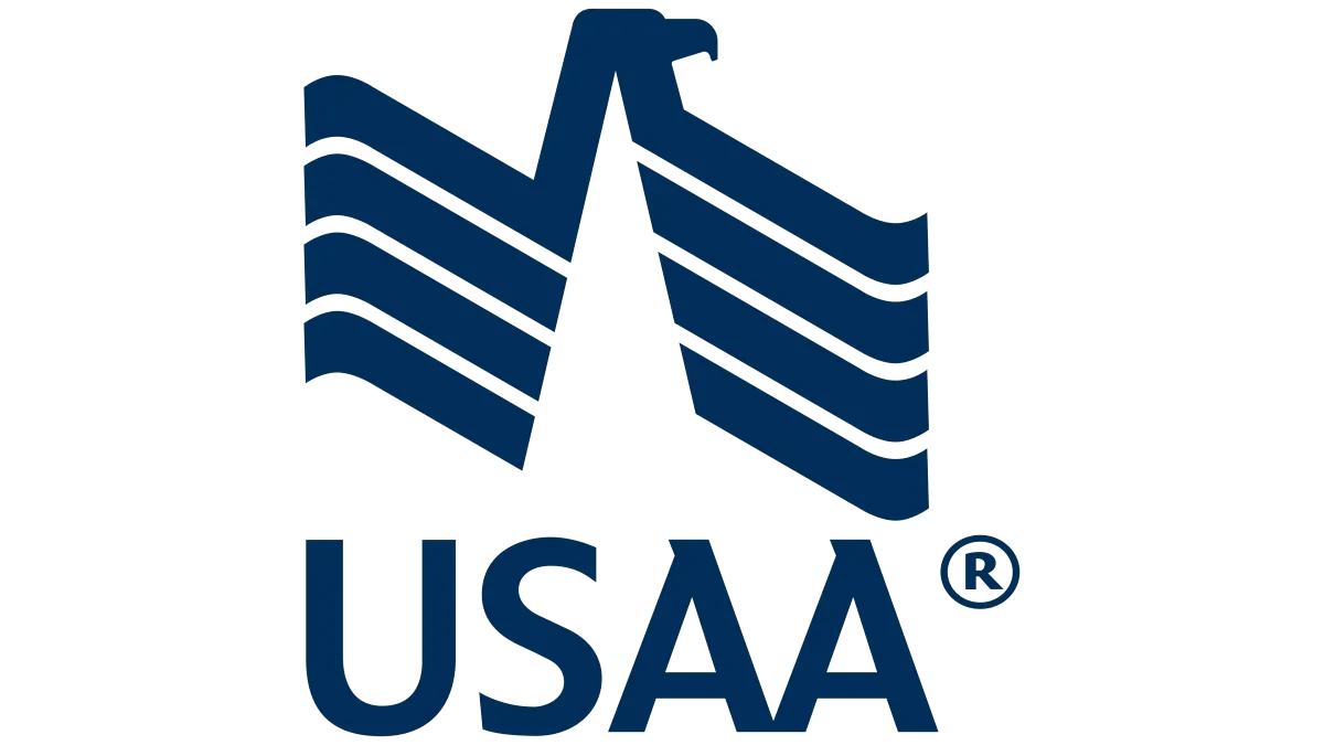 USAA logo featuring an eagle with stylized wings above the letters USAA.